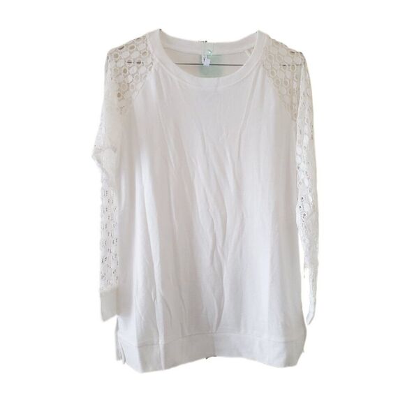 New Taouadao Lace Long Sleeve Split Tunic Top - Picture 1 of 4